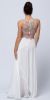 Sleeveless Floral Accent Beaded Top Long Prom Dress back in Ivory/Pink